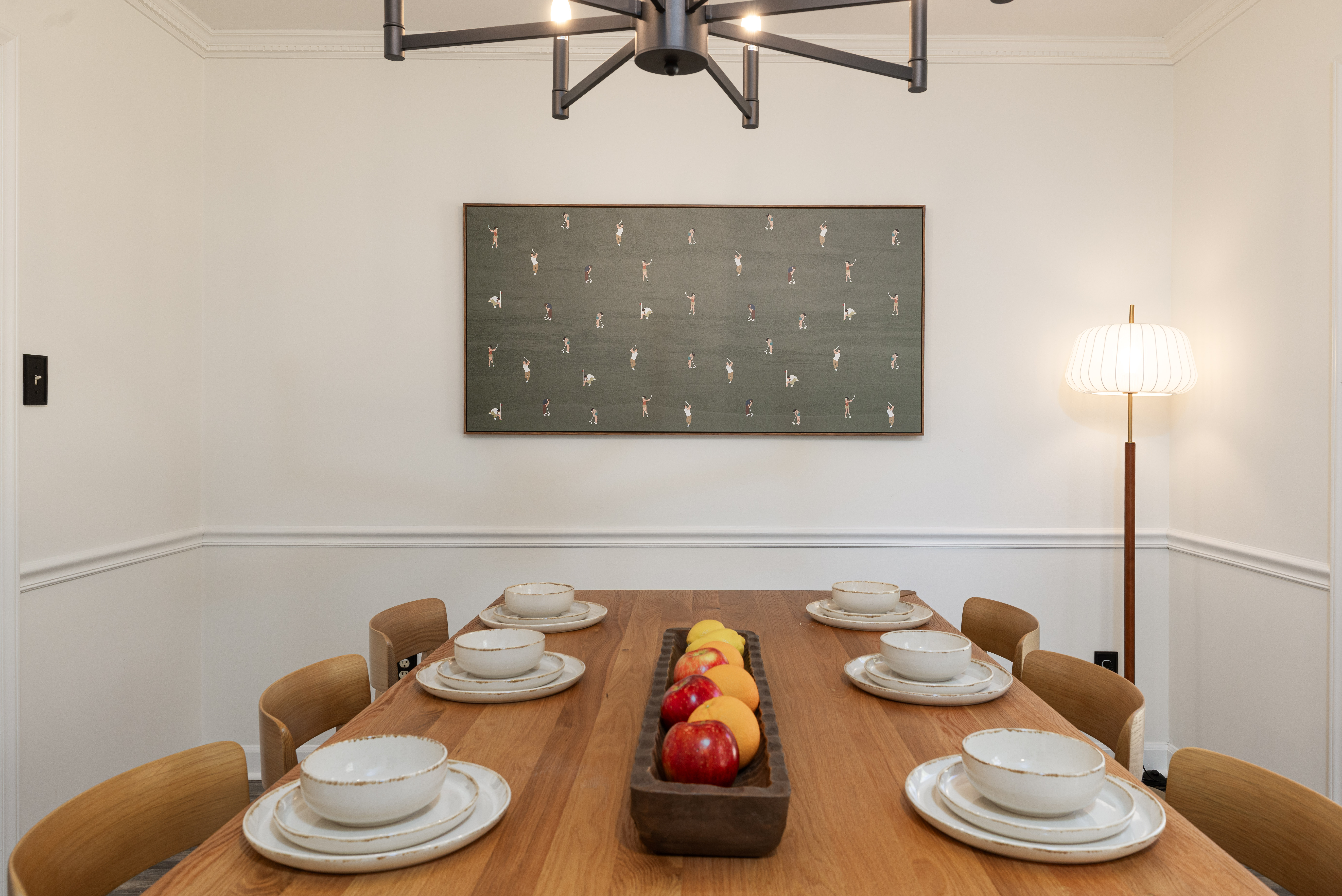 Oak dining table set for 8