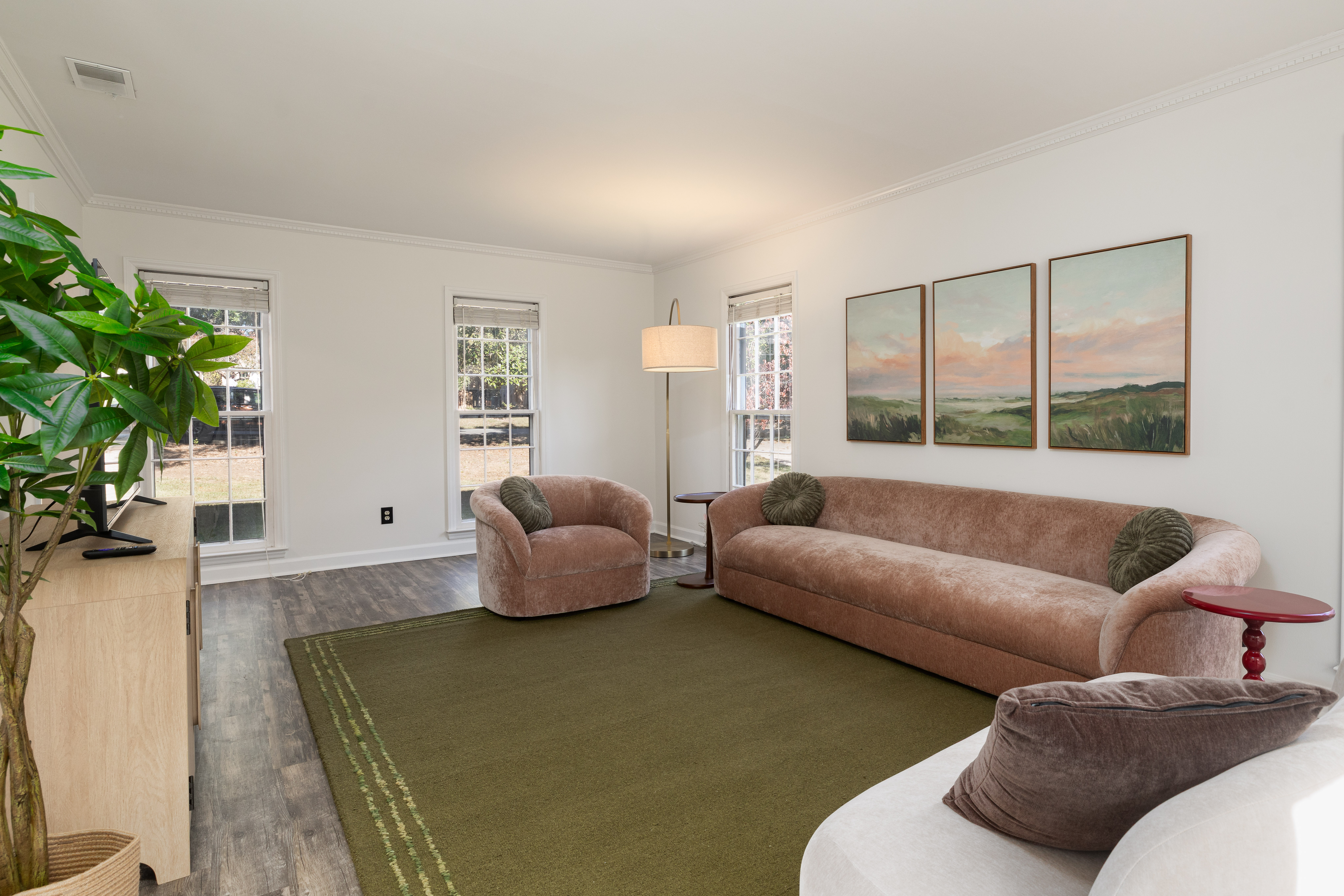 Living room with seating for 8