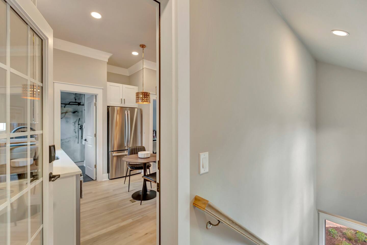 View from doorway into guest house.