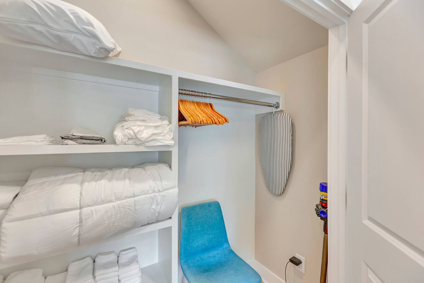 Huge closet with extra linens.
