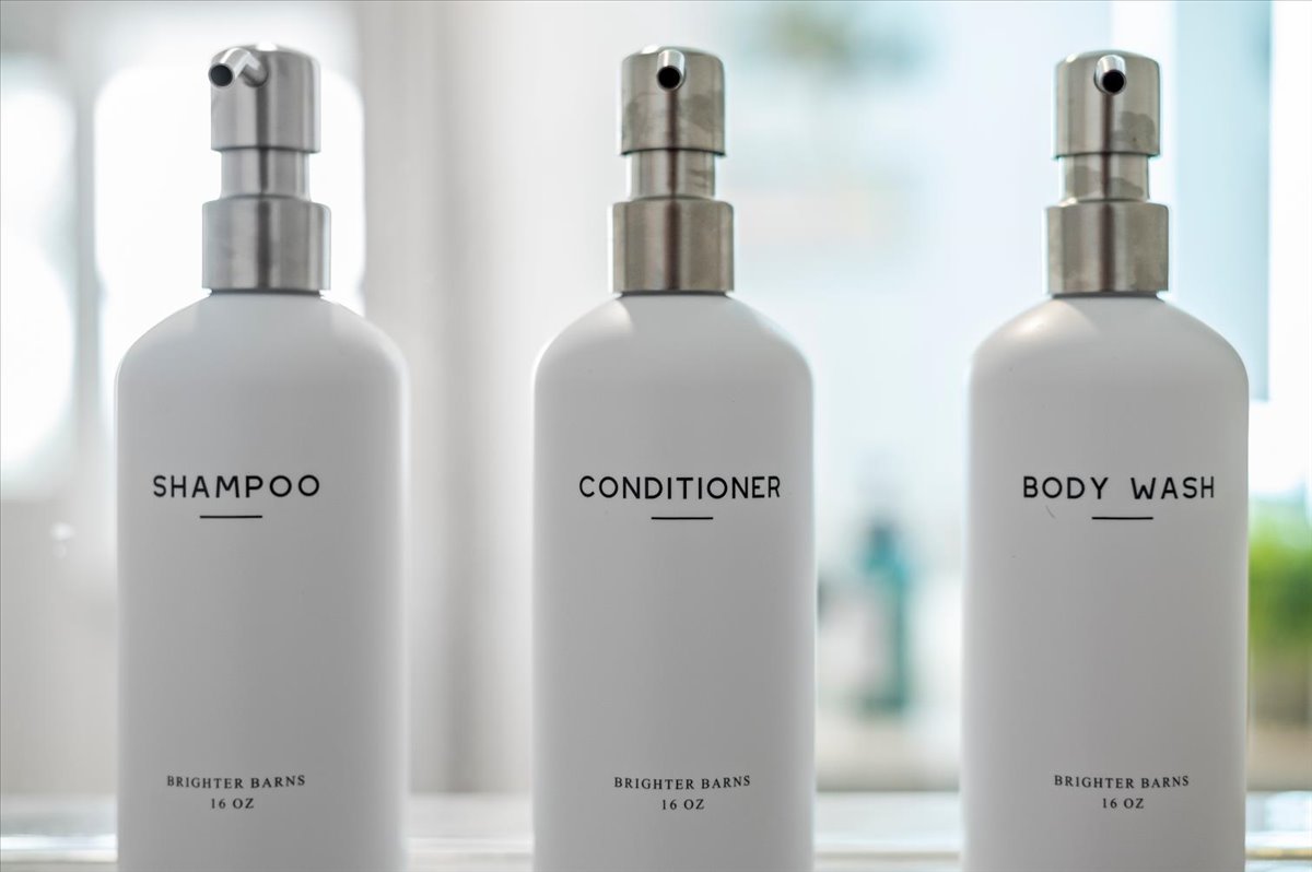Premium bath amenities with a clean, spa-like touch