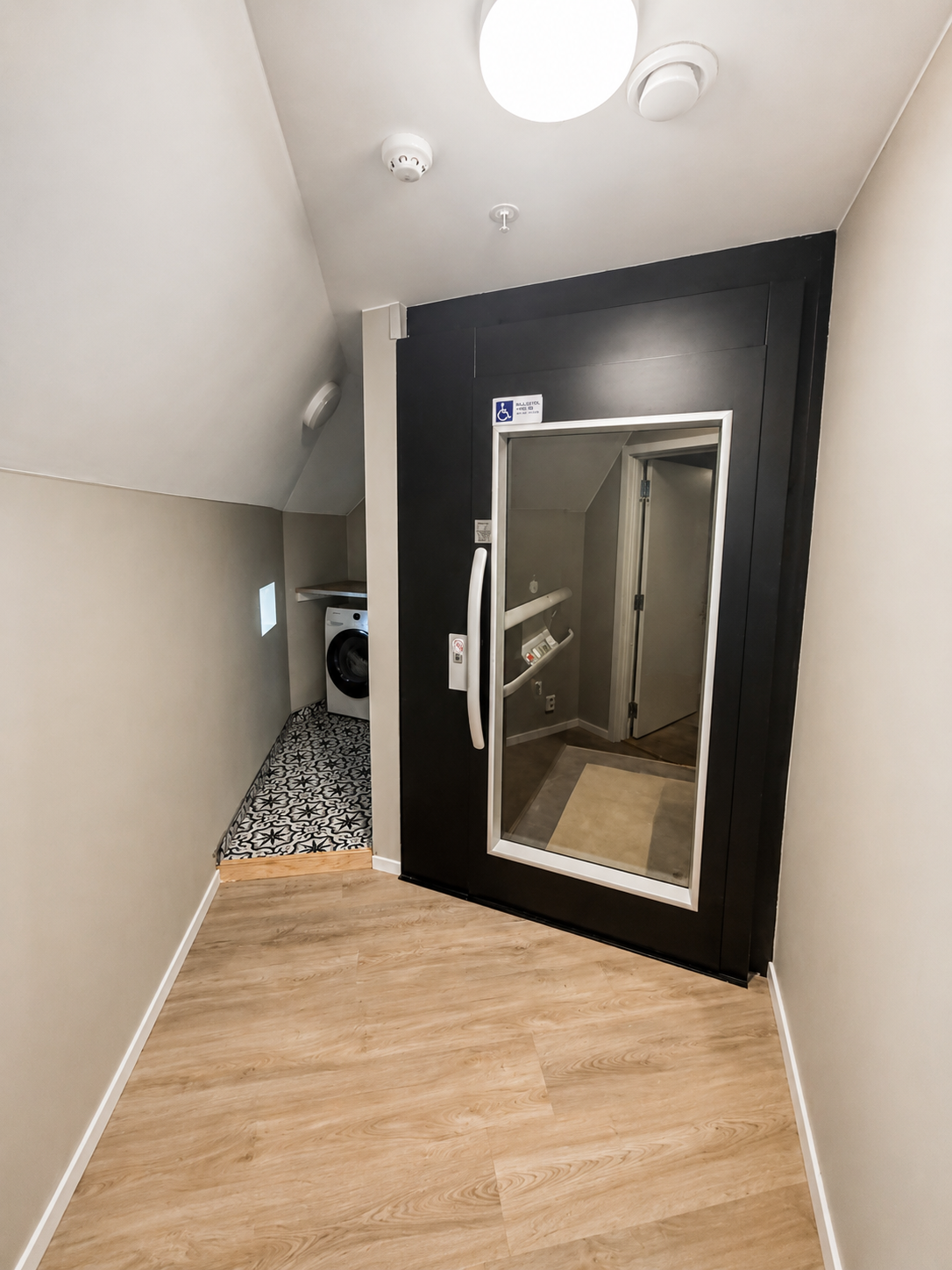 3-floor Private in-home lift and convenient laundry area with stylish modern finishes