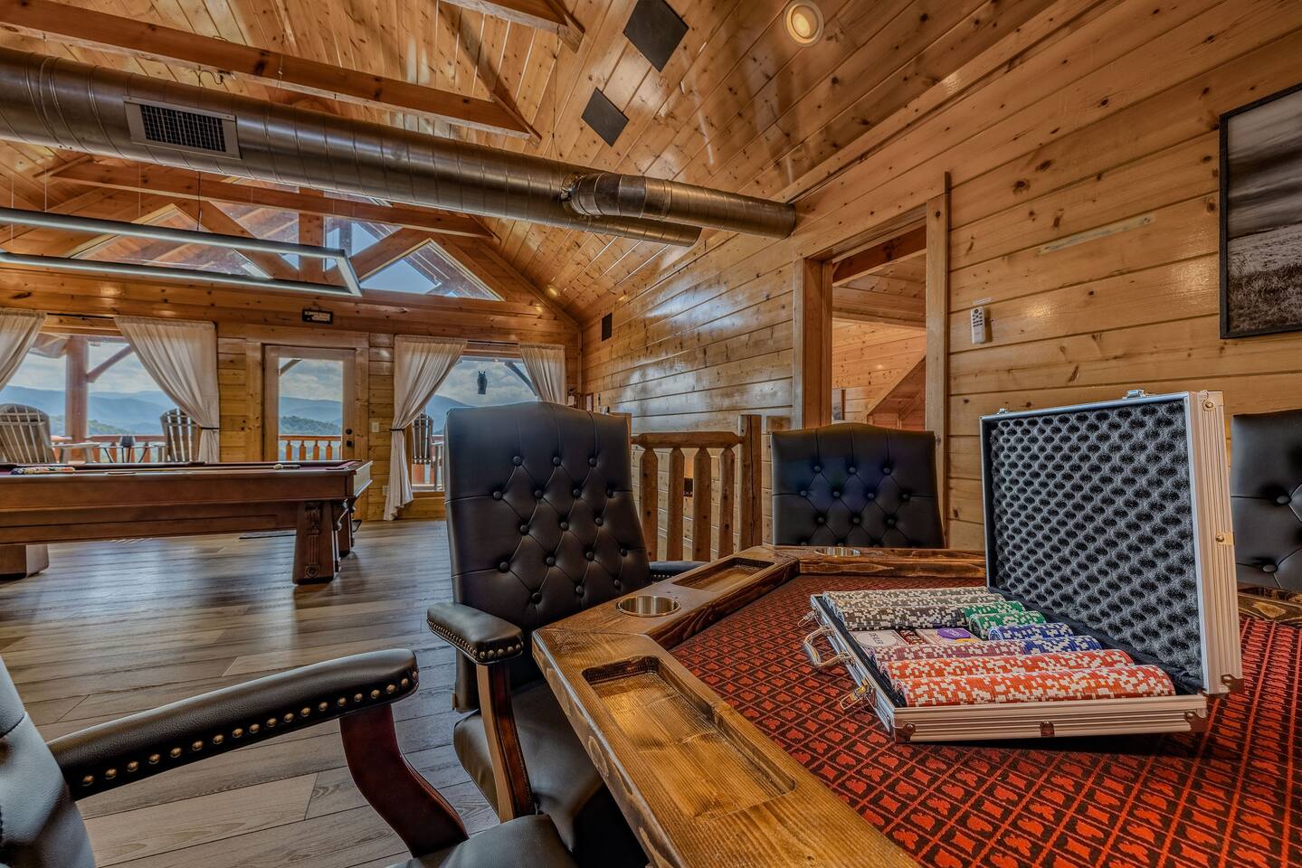 Upper Game Room , poker table, speed felt, drink holders, full set up
