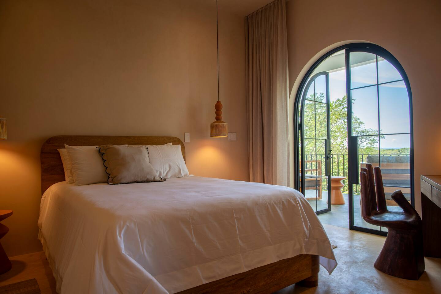 Master Bedroom #2 with Queen size bed. Access to large balcony with a day bed, and sweeping ocean and jungle views.