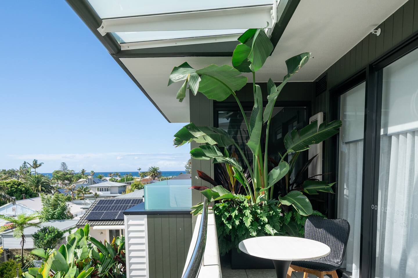 Ocean view from the balcony at the apartment entrance