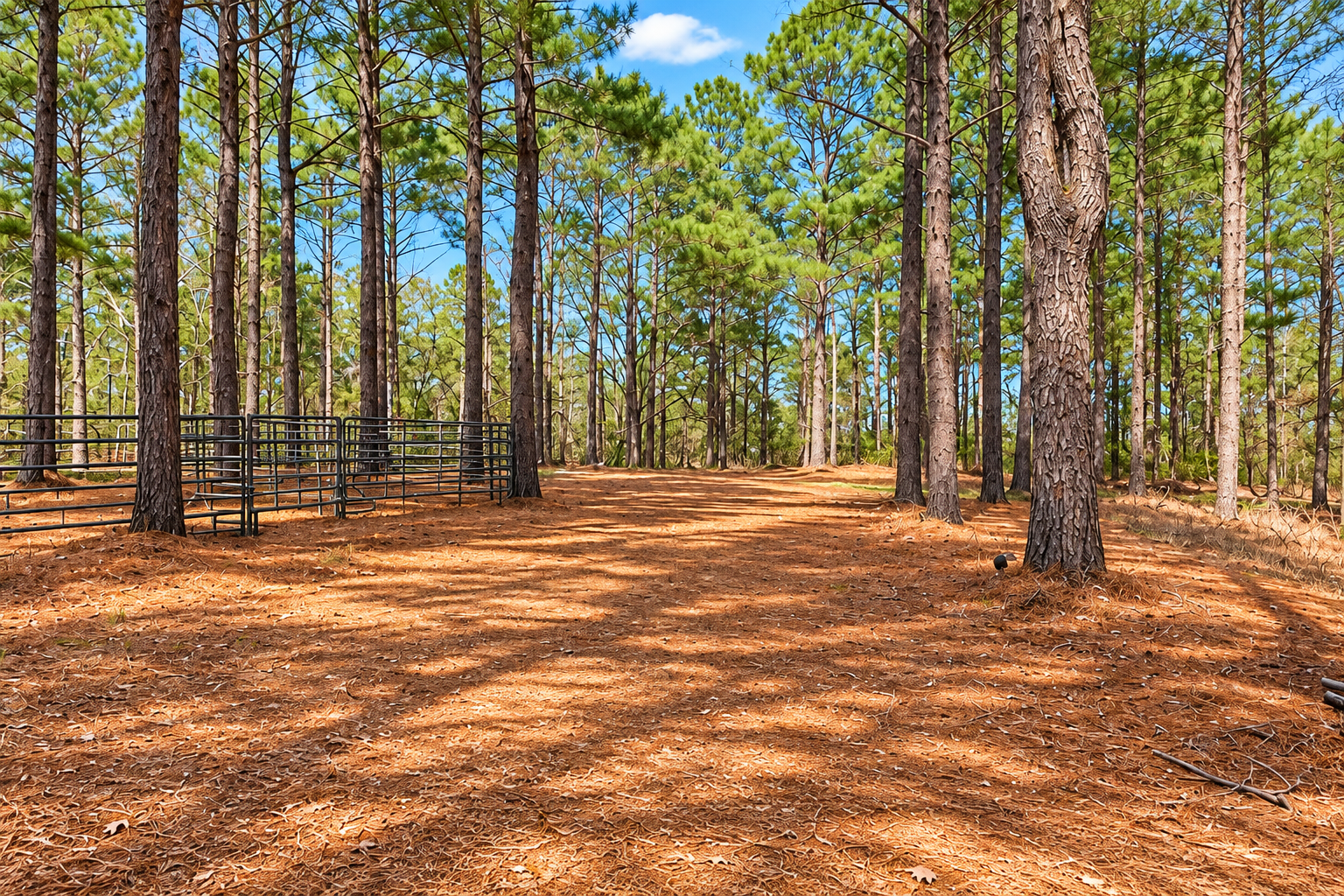 Peaceful pine forest setting with spacious, private outdoor surroundings