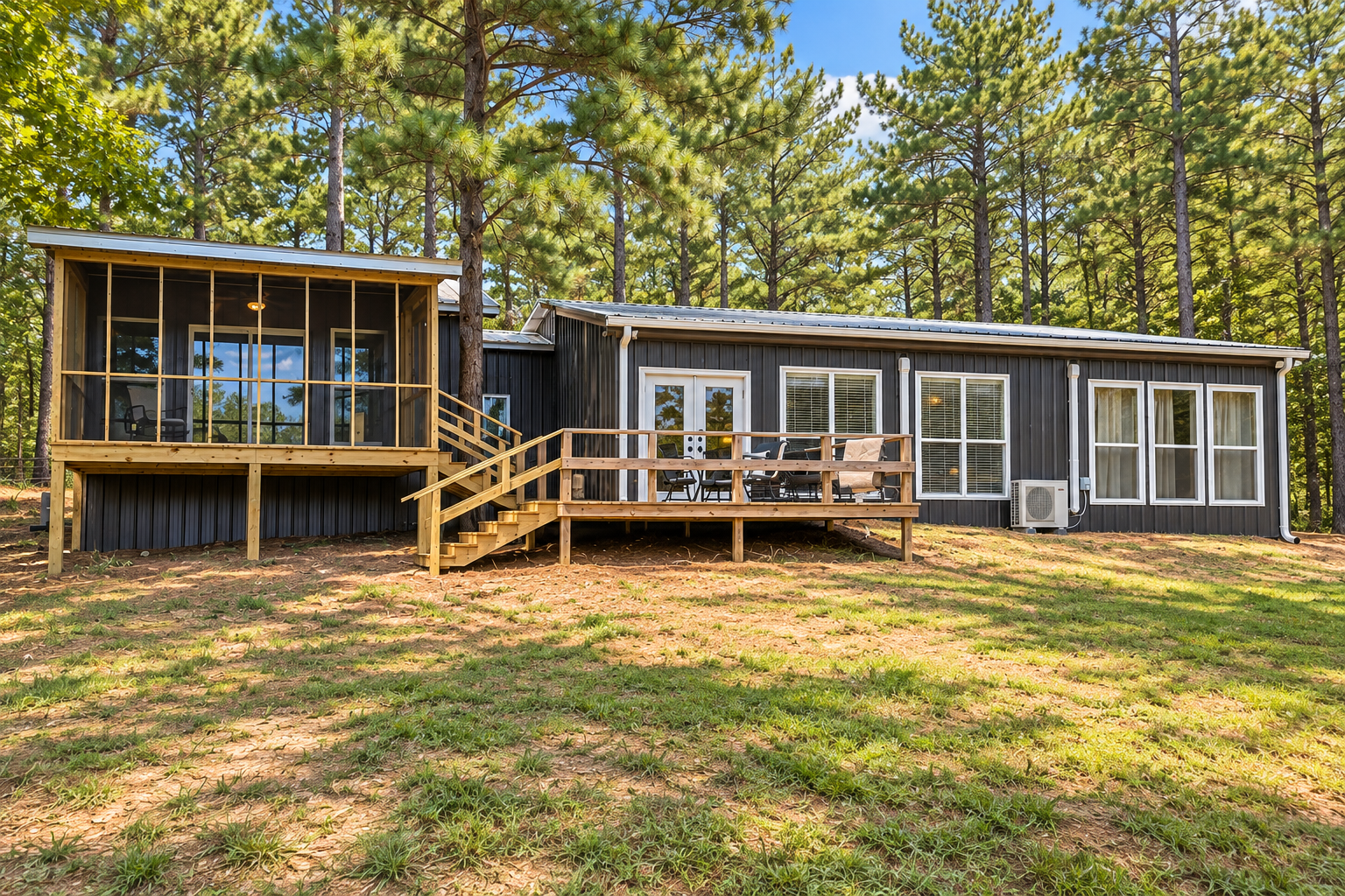 Peaceful pine retreat with screened porch and sunny outdoor deck