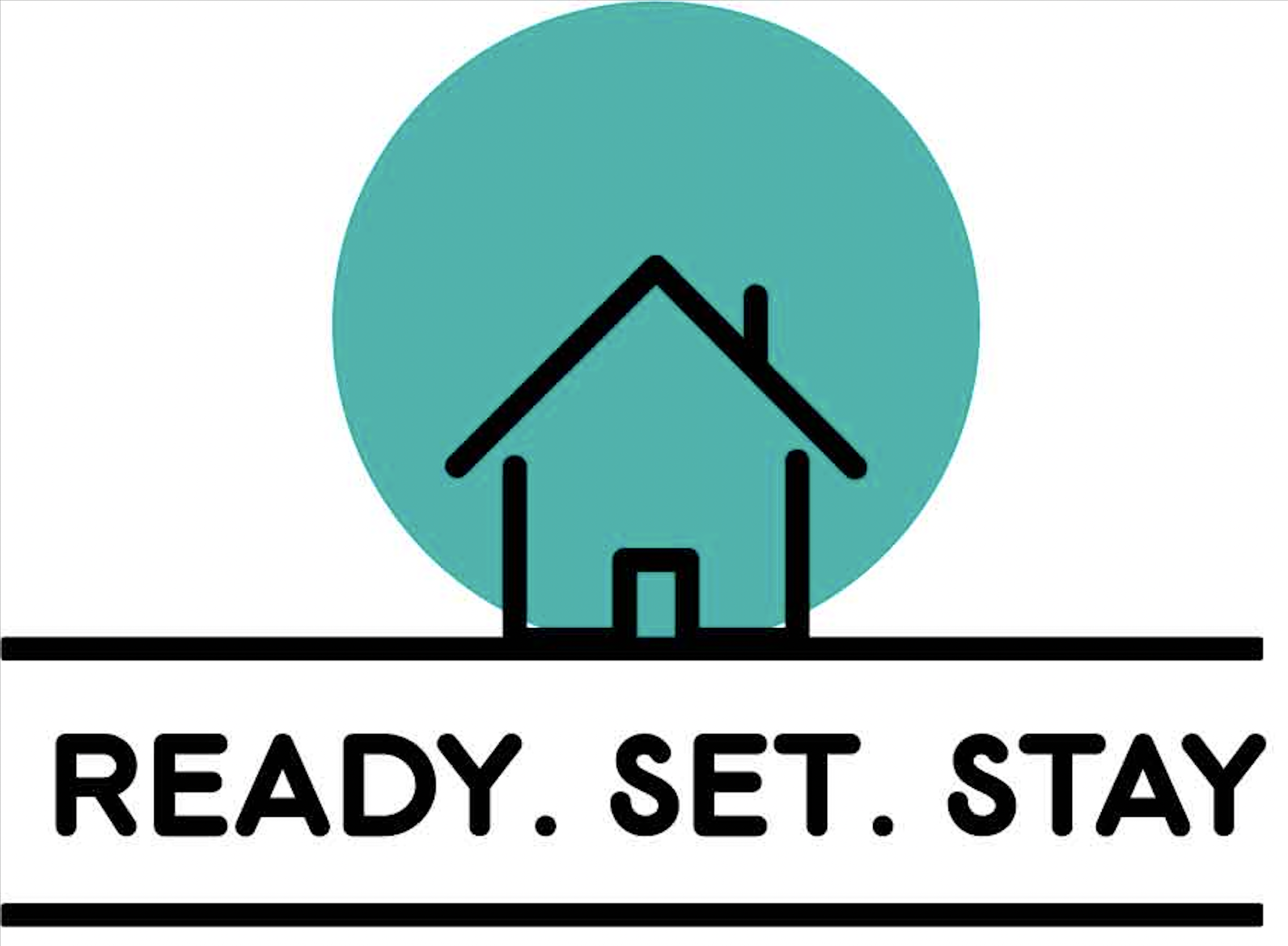 Clean, modern 'Ready. Set. Stay' brand logo graphic