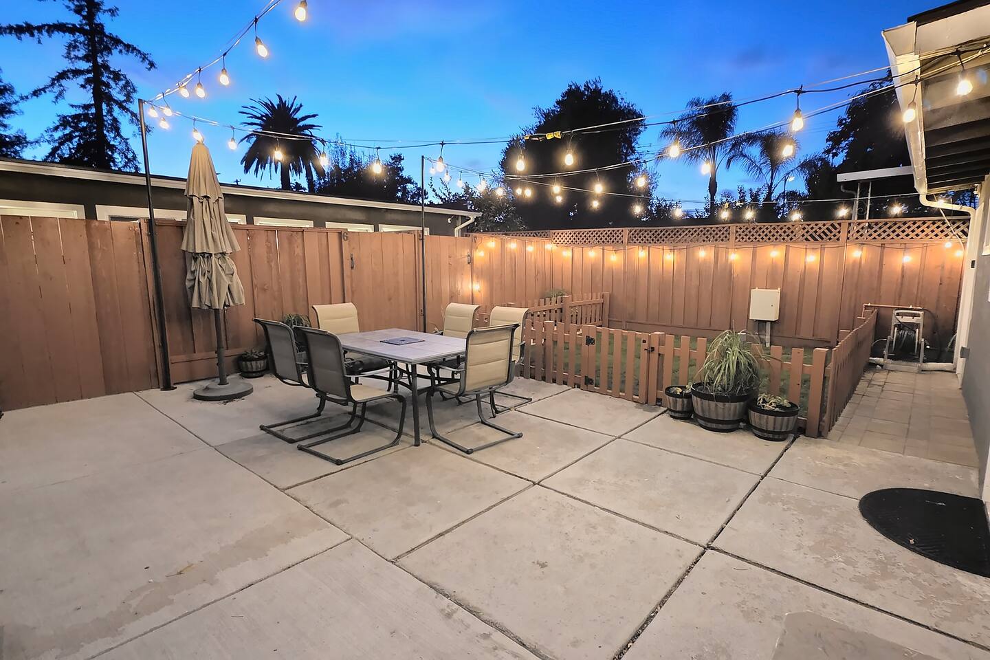 Shared backyard, shared with guests of the back units
