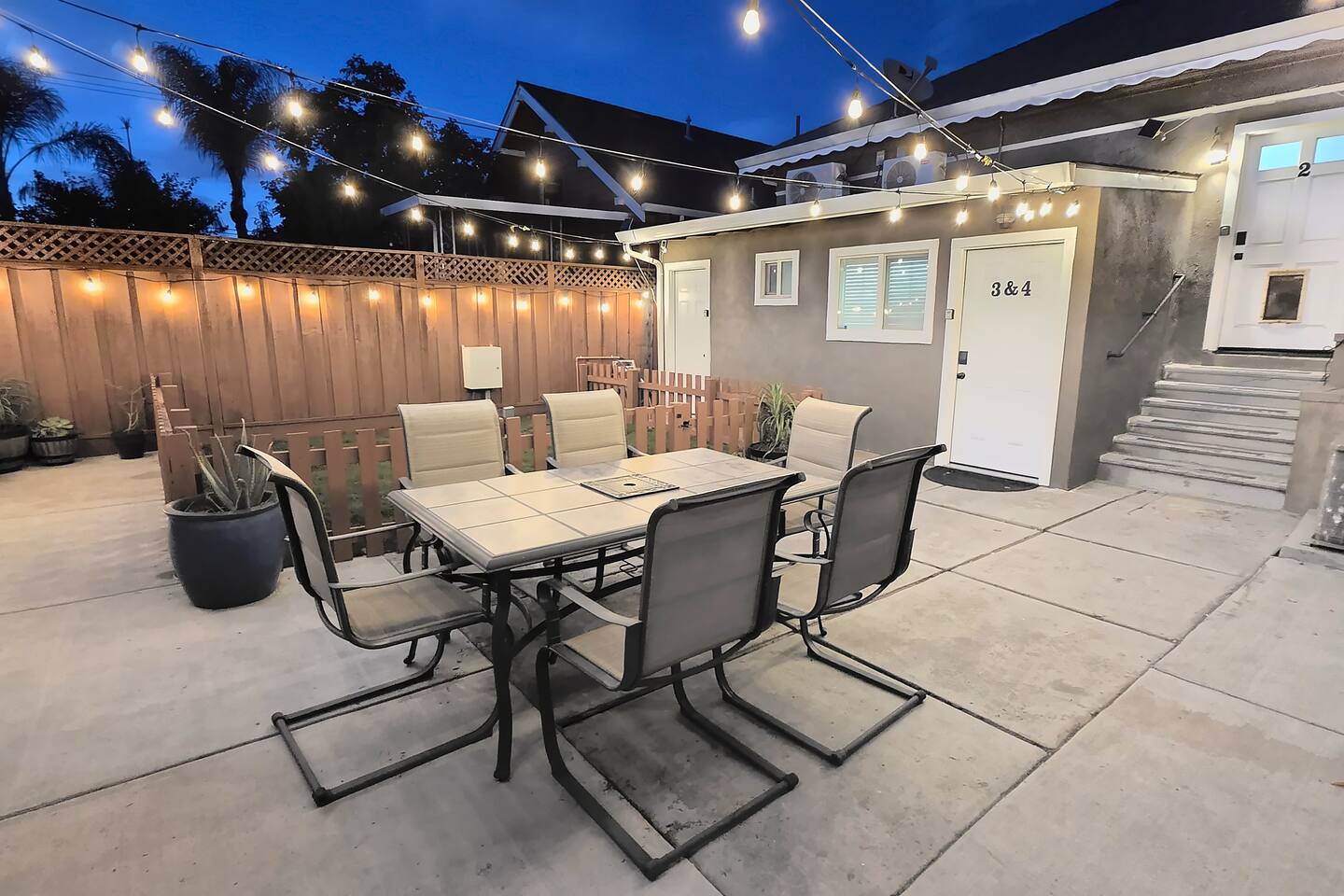 Shared backyard, shared with guests of the back units