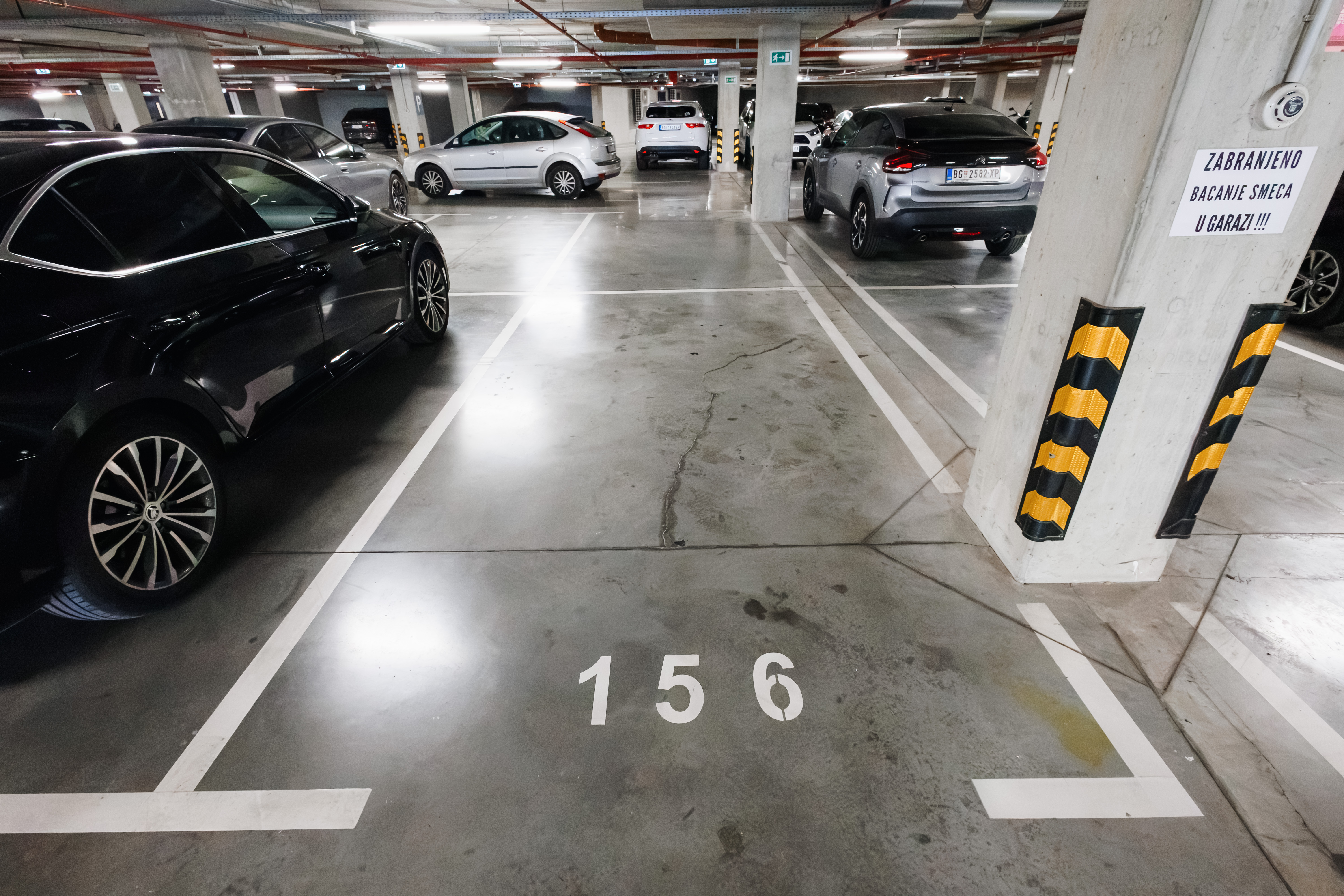 Private parking spot in a clean, secure underground garage