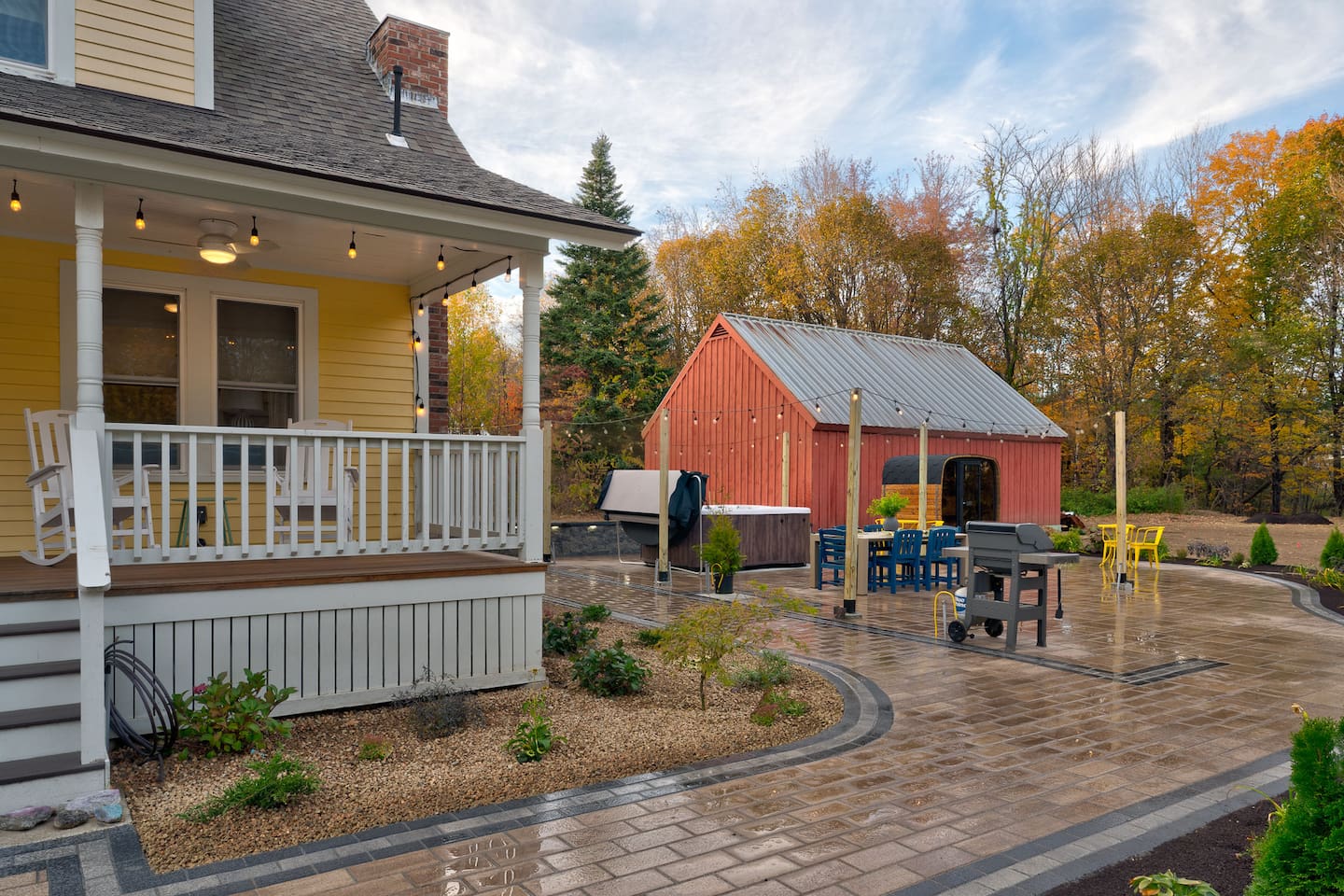 Backyard patio and house exterior