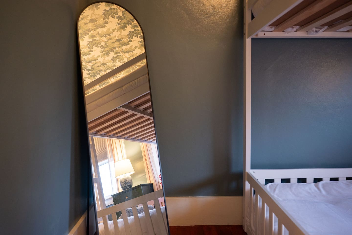 Full-length mirror in the bunk room