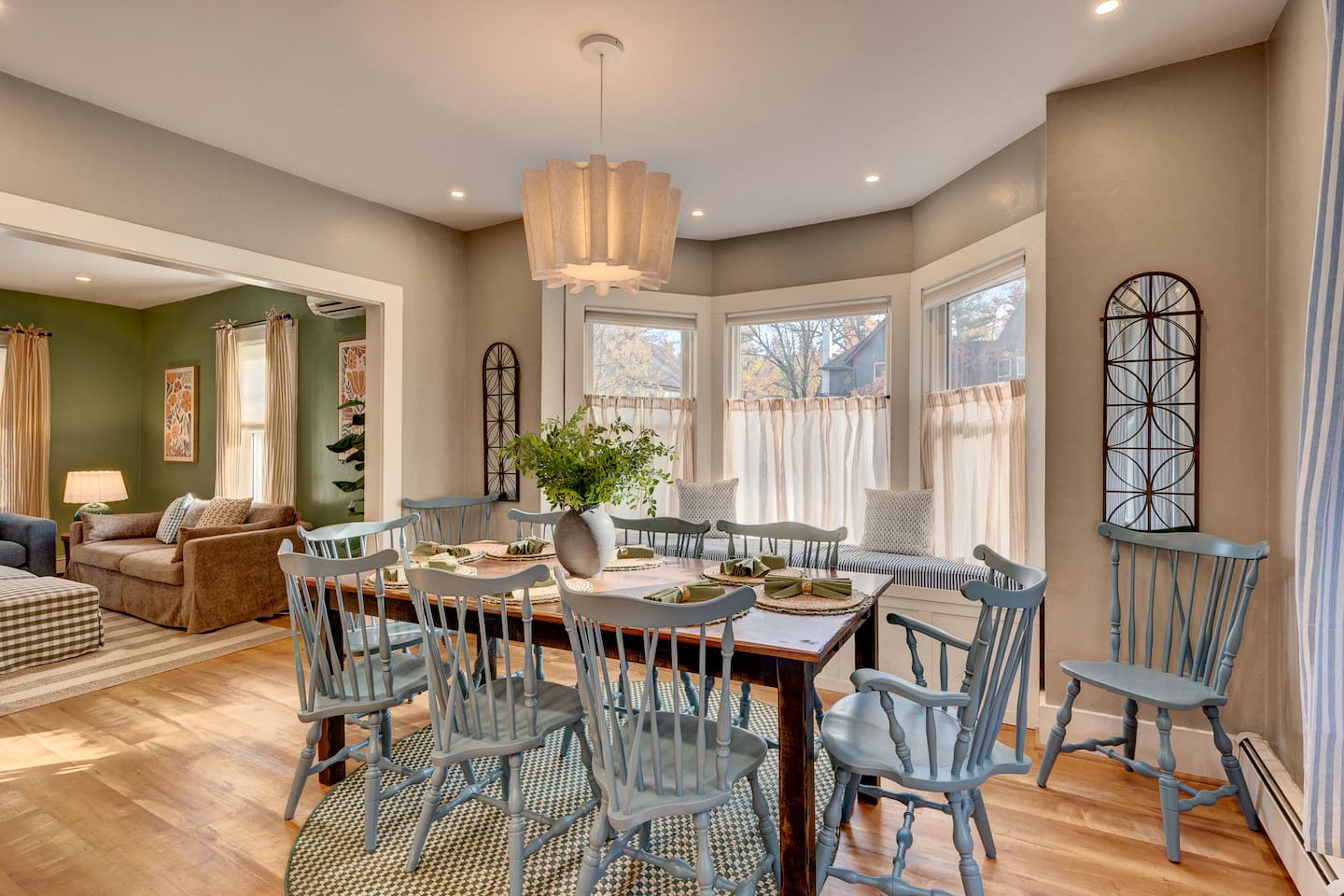 Gather in our professionally designed, open-concept dining area with seating for 8. Perfect for family meals and making memories together. Enjoy a stylish space after skiing, hiking, or exploring North Conway and the White Mountains.