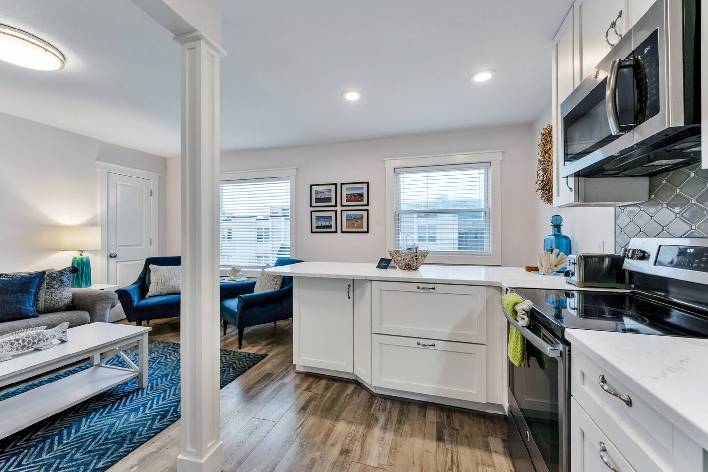Open kitchen layout makes cooking and gathering easy