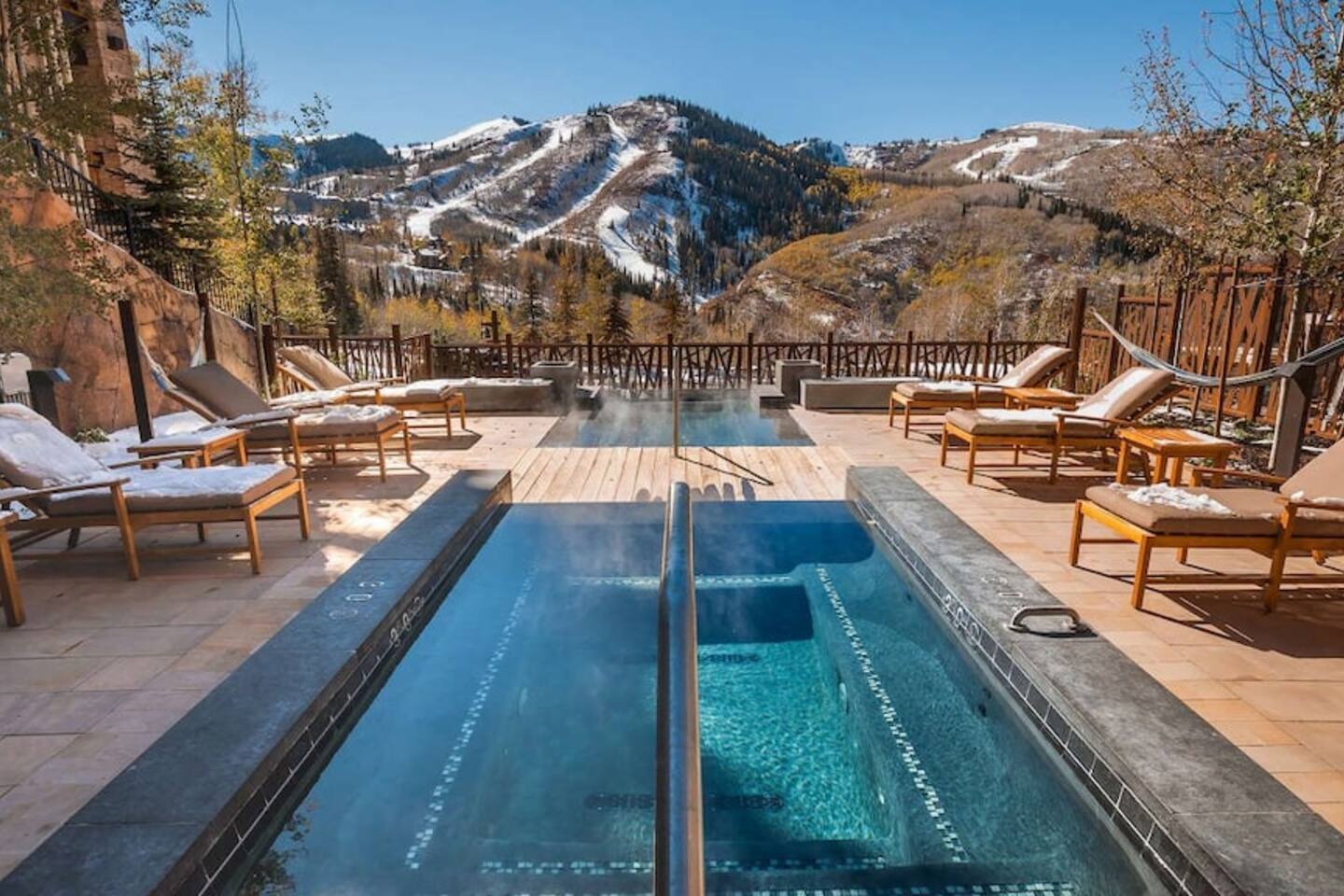 One Empire Pass spa pool with mountain views
