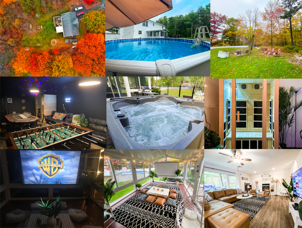 HotTub|Sauna|Theater|BBQ|Firepit|Game|Pool