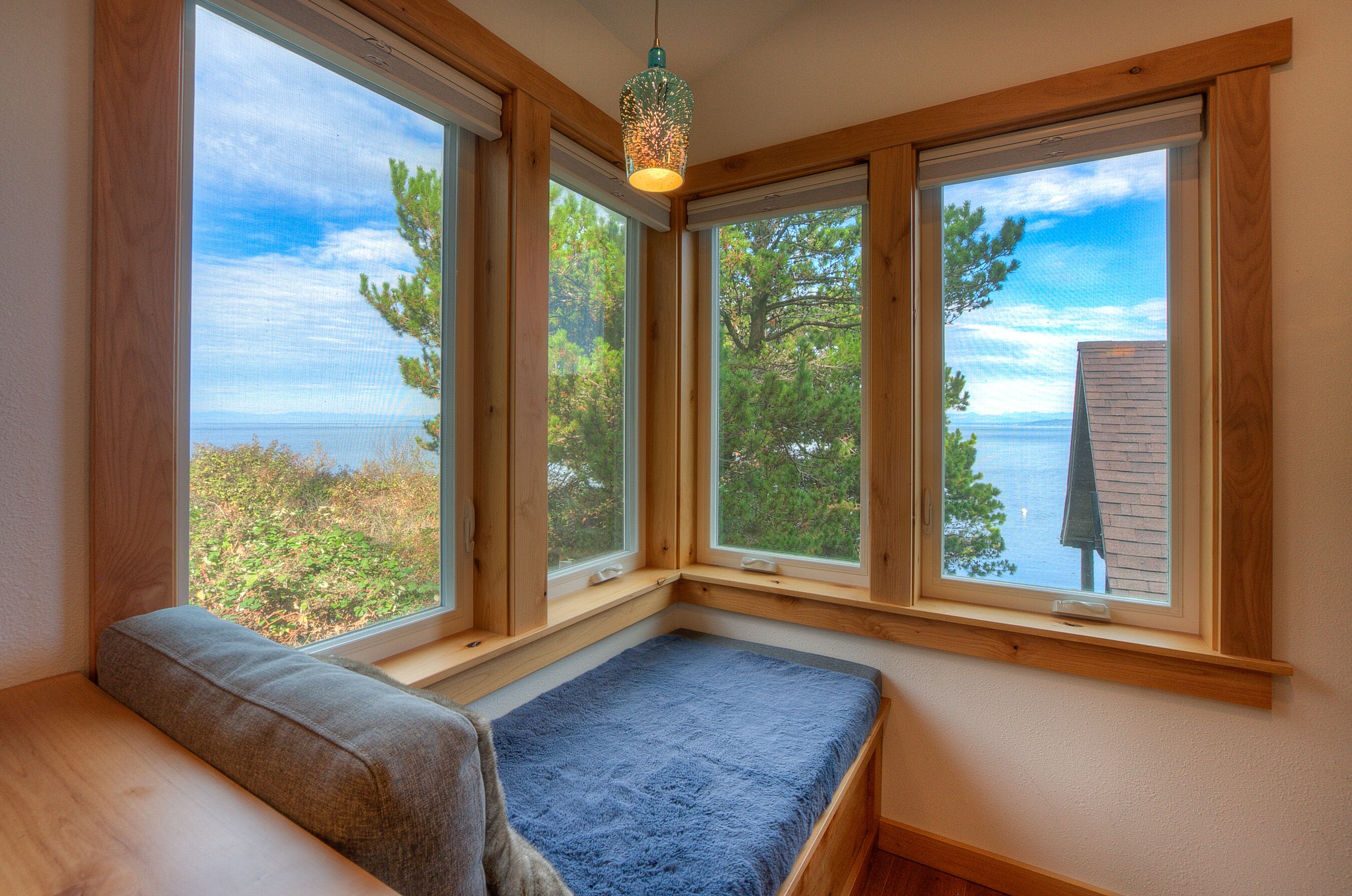Day bed with ocean view.