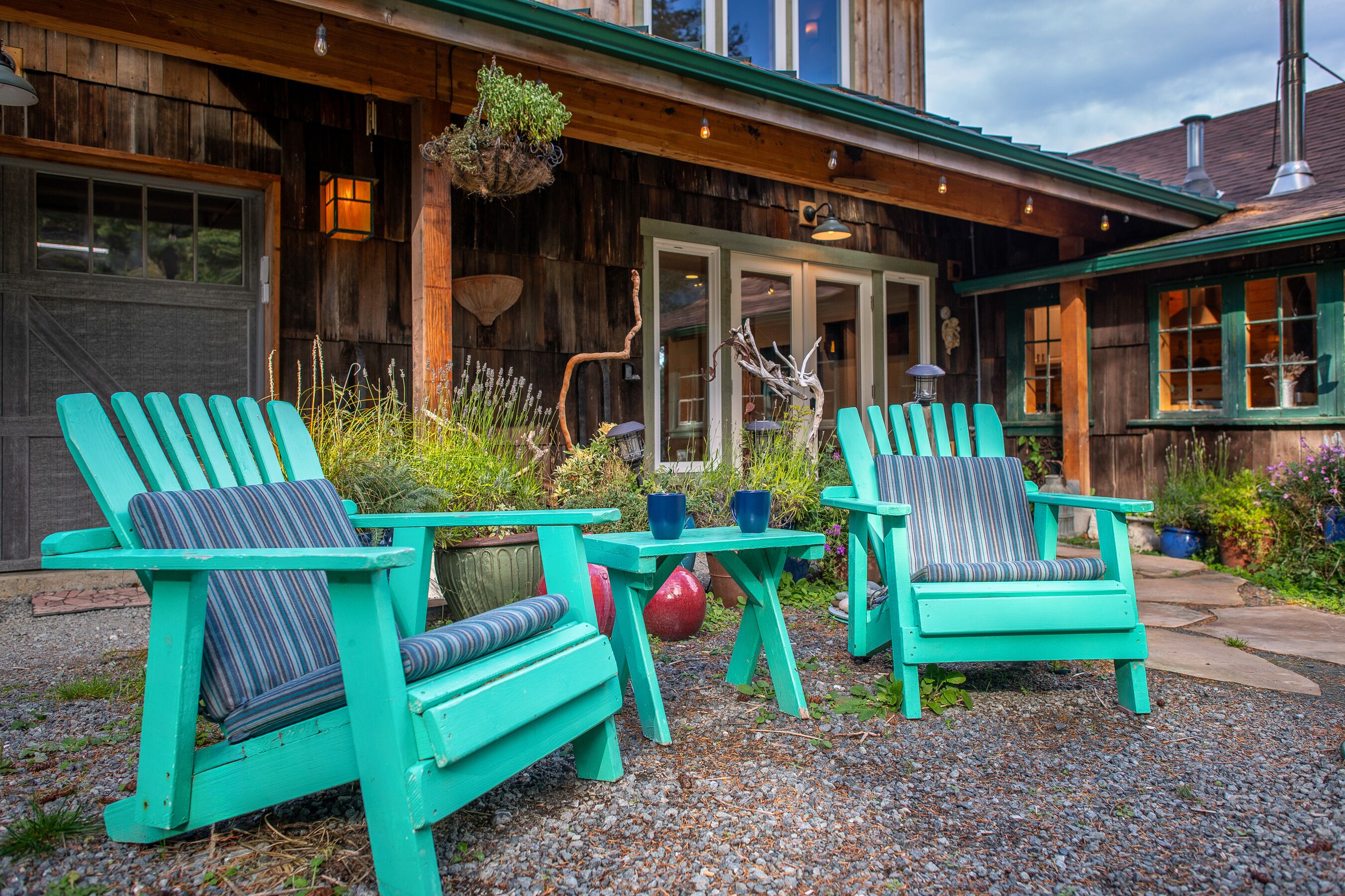 Catch the afternoon sun at the front of the house.