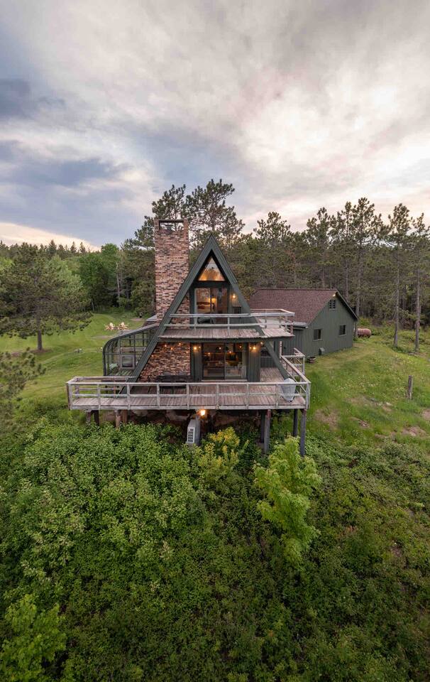 Wild Pines Cabin: A-frame w/ Lake Superior views