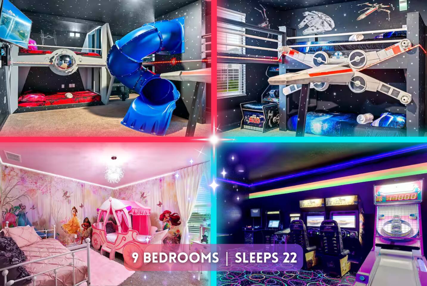 Free Pool Heat! Disney Themes, Arcade, Sleeps 22