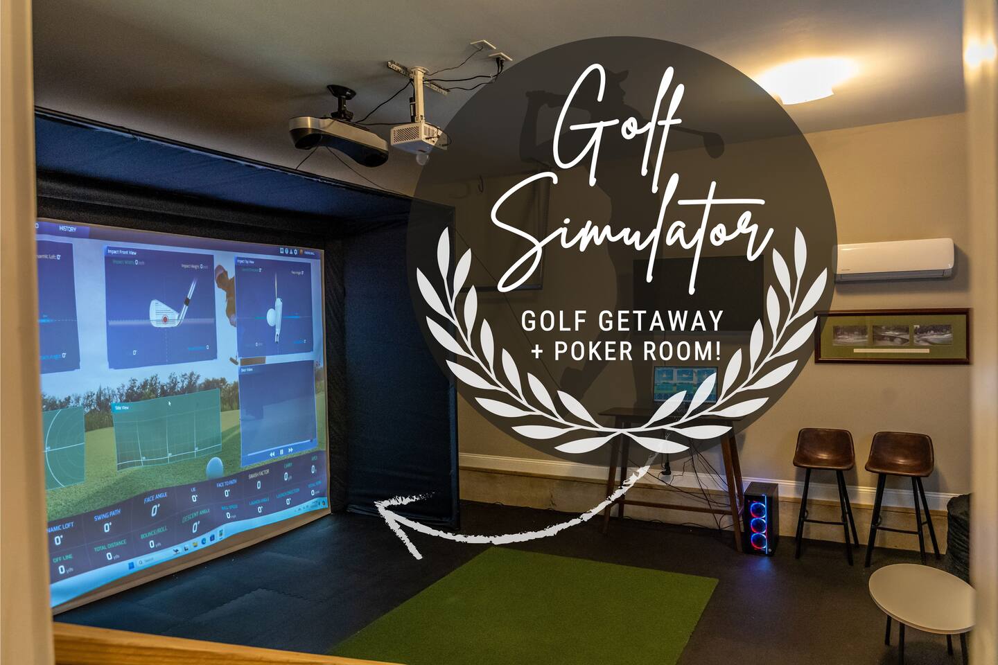 Golf Getaway! Poker Room | Indoor Golf Simulator