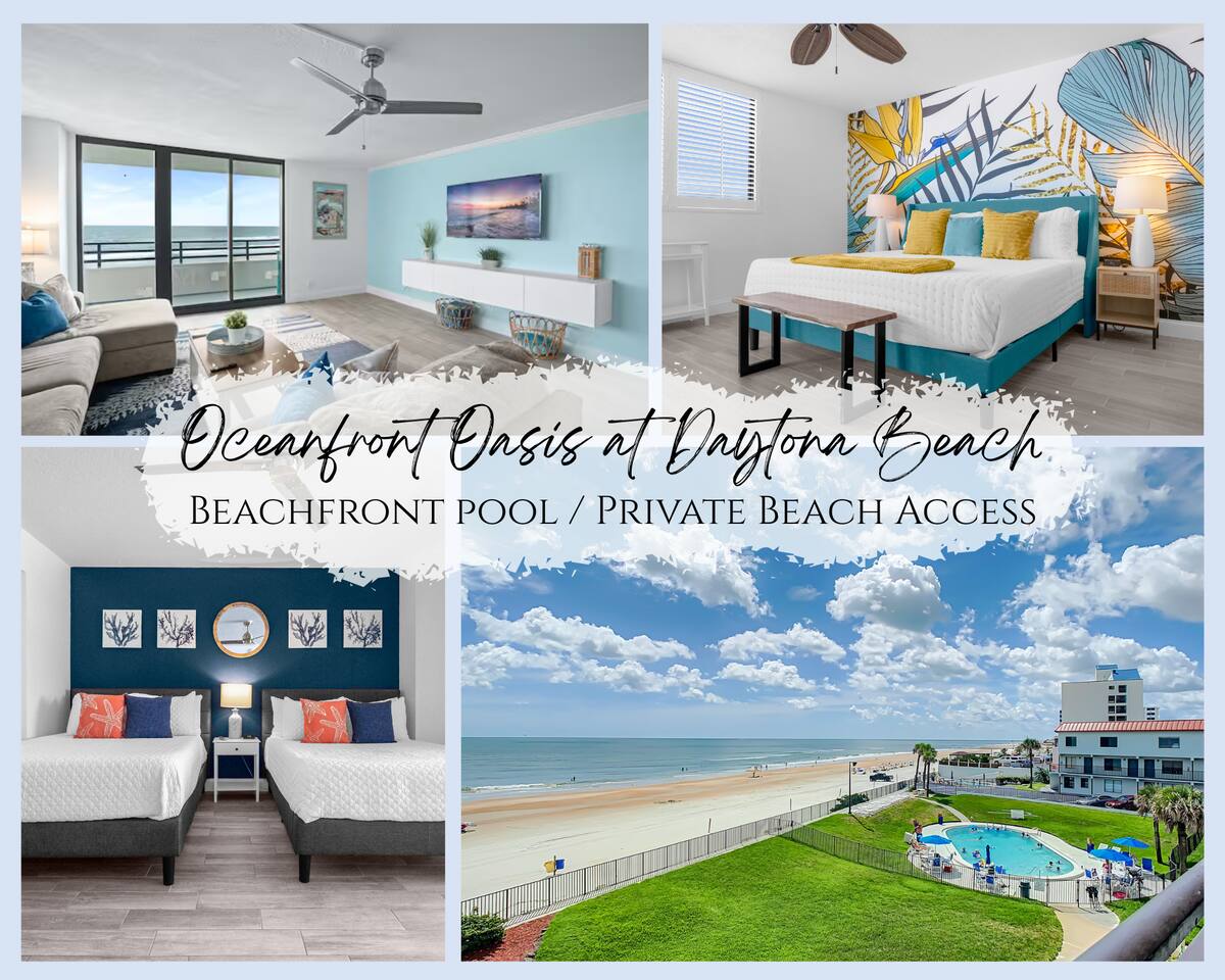 Endless Oceanfront Views! Beachfront Pool! Daytona