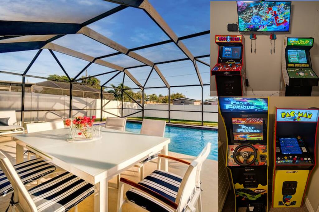 1mi to Beach | Arcade | Heated Pool