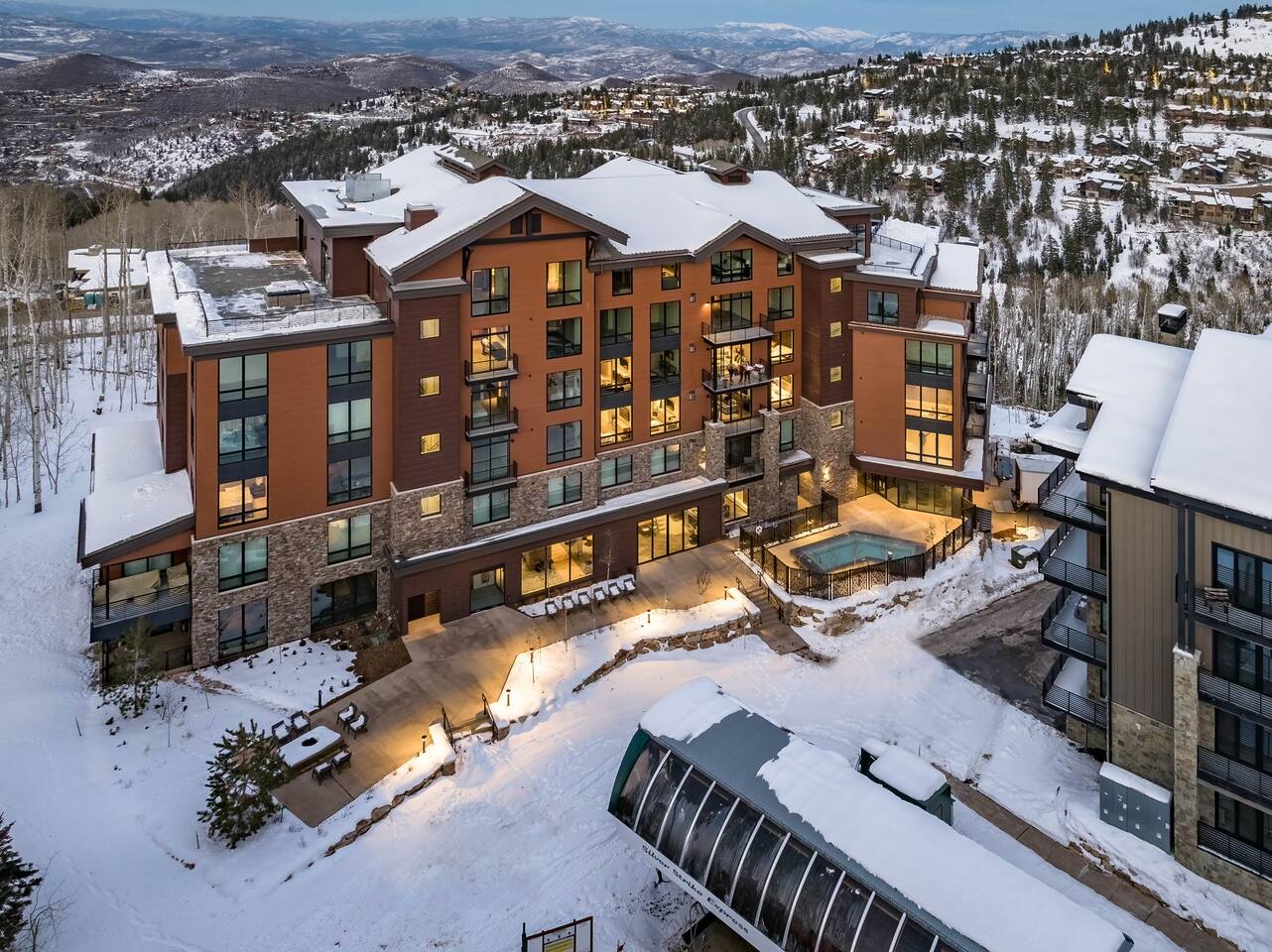 Argent at Empire Pass dusk aerial view