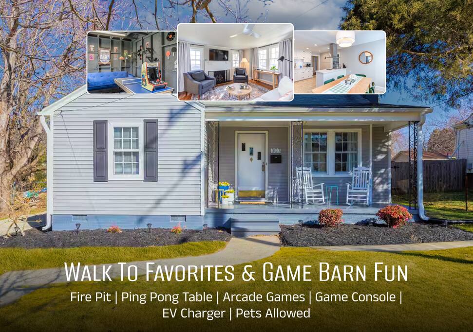 Graham Getaway: Walk to Favorites & Game Barn Fun