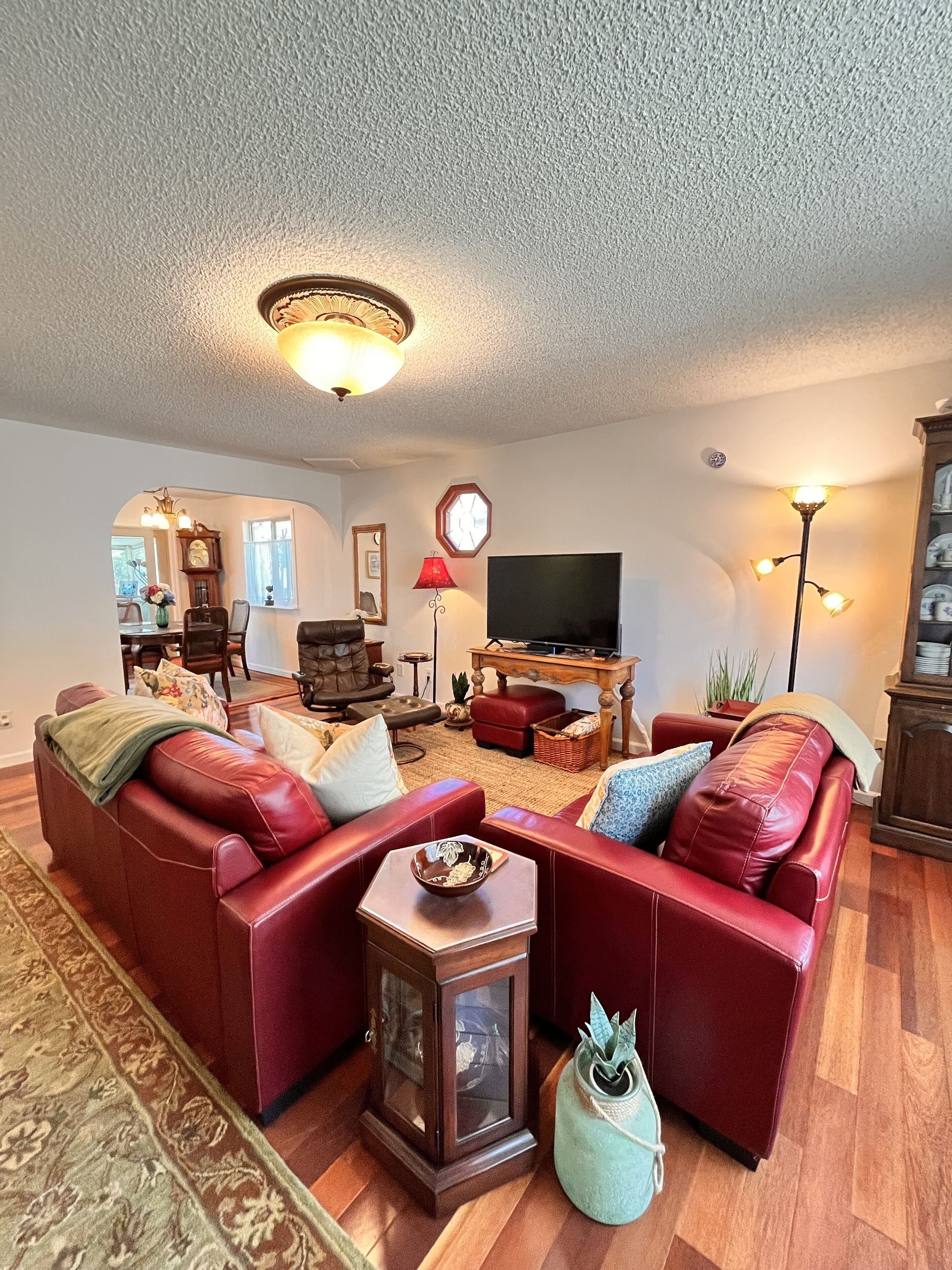 View of the cozy living room when entering the front door.