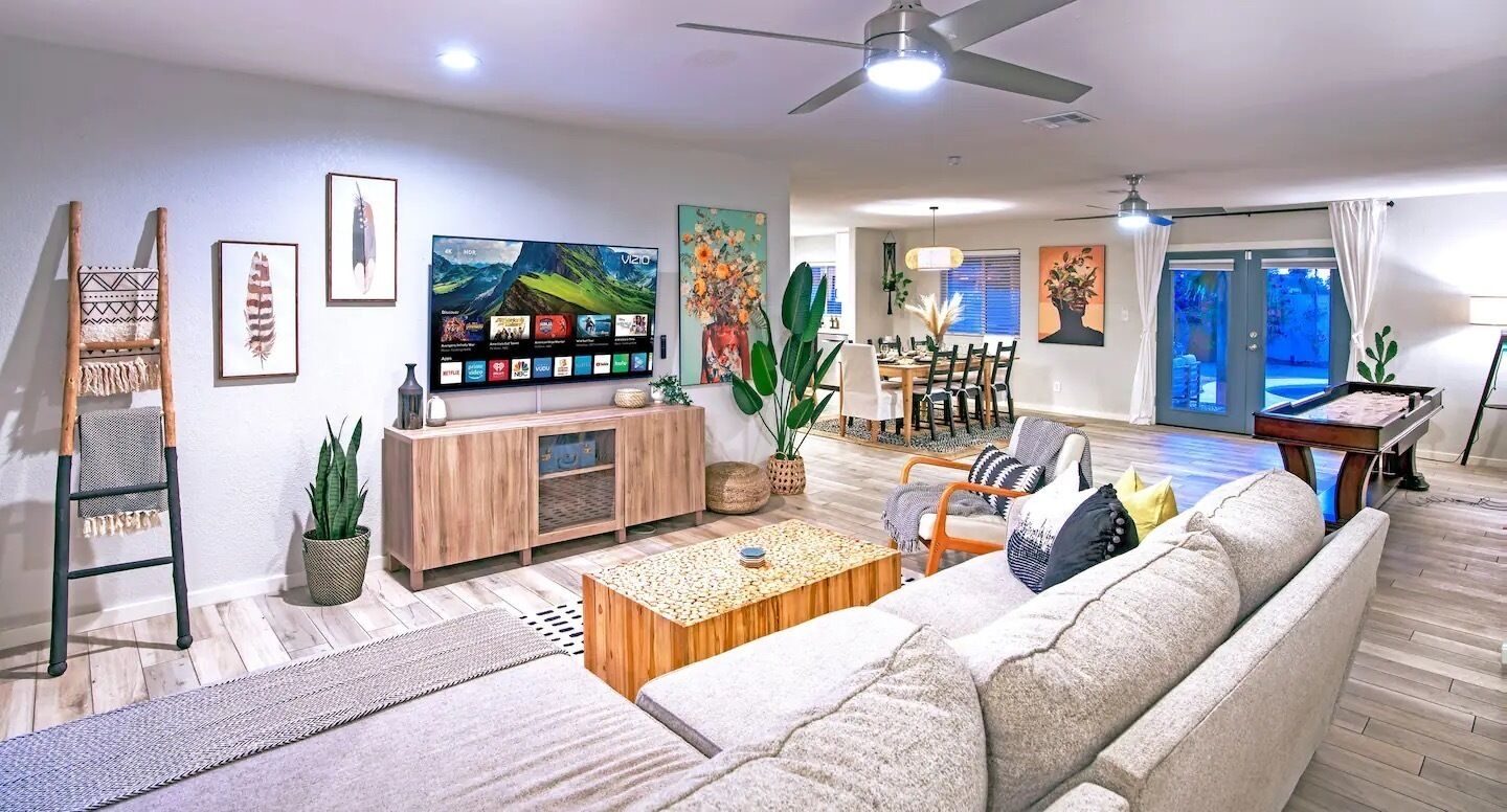 This open concept great room is perfect for friends or family