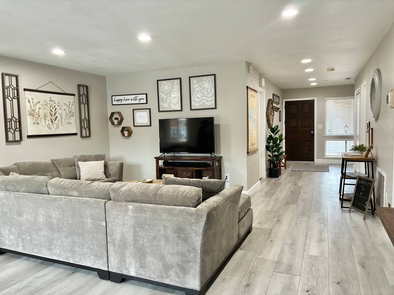 Sit back and relax with family and friends in this open concept living room