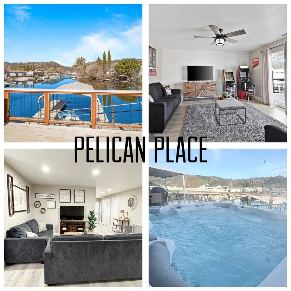 Waterfront•HotTub•GameRoom•PedalBoat•FirePit•Dock