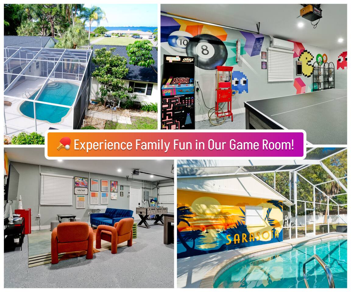 Htd Pool + GameRm | Sleeps 12 | 12 min Beach