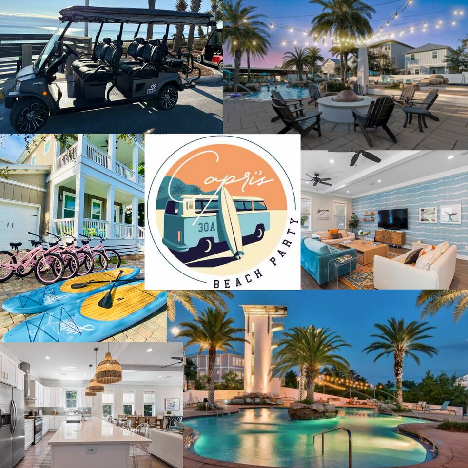 Beach House Luxury Golf Cart, Bikes & Resort Pool - Holiday Home