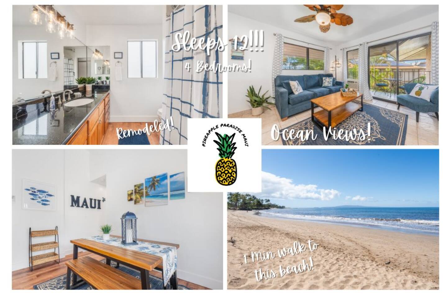 Sleeps 12! Ocean Views! 4 BD/4BA! 2 Reno Condos!