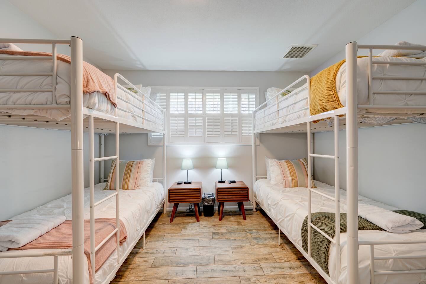 The "bunk room" sleeps four adults or children comfortably with a smart TV, a full-length mirror and luggage racks in the closet.