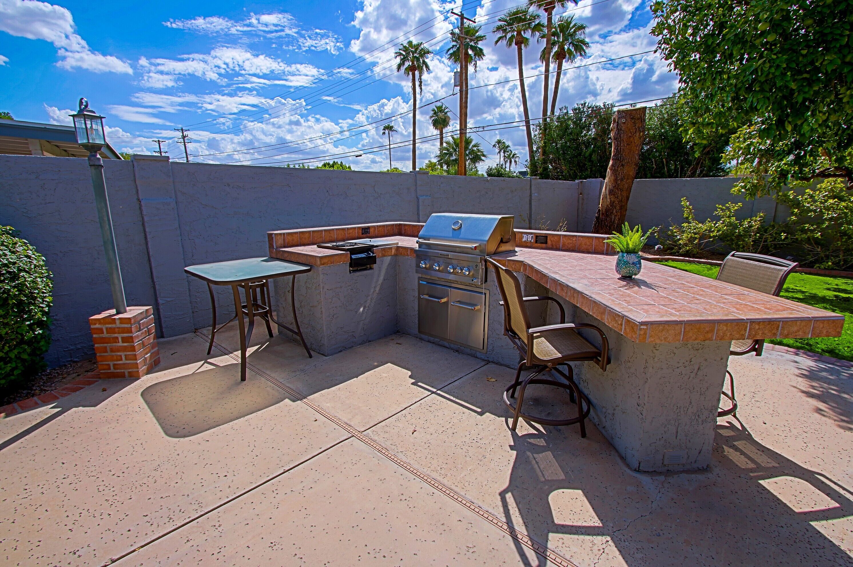 The BBQ island is a great place to hang out! Propane and BBQ tools provided!