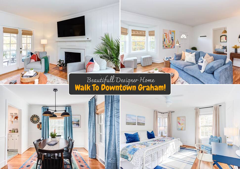 Luminous Historic Home: Walk to Downtown Graham!