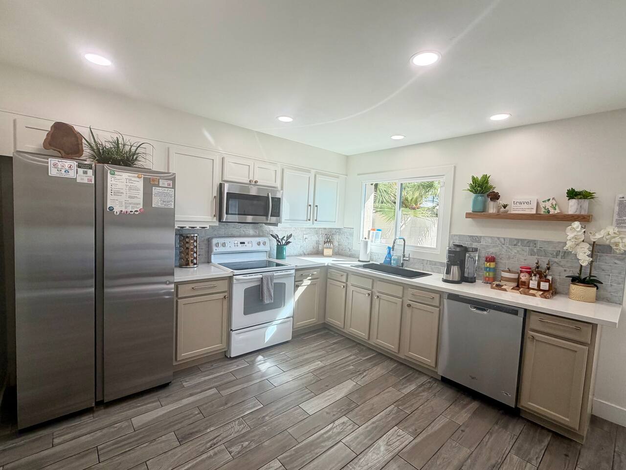 Spacious kitchen stocked with everything you need for an amazing stay.