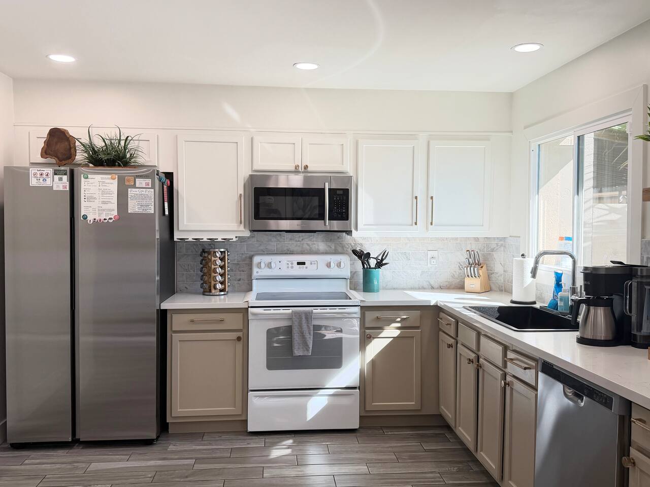 Spacious kitchen stocked with everything you need for an amazing stay.