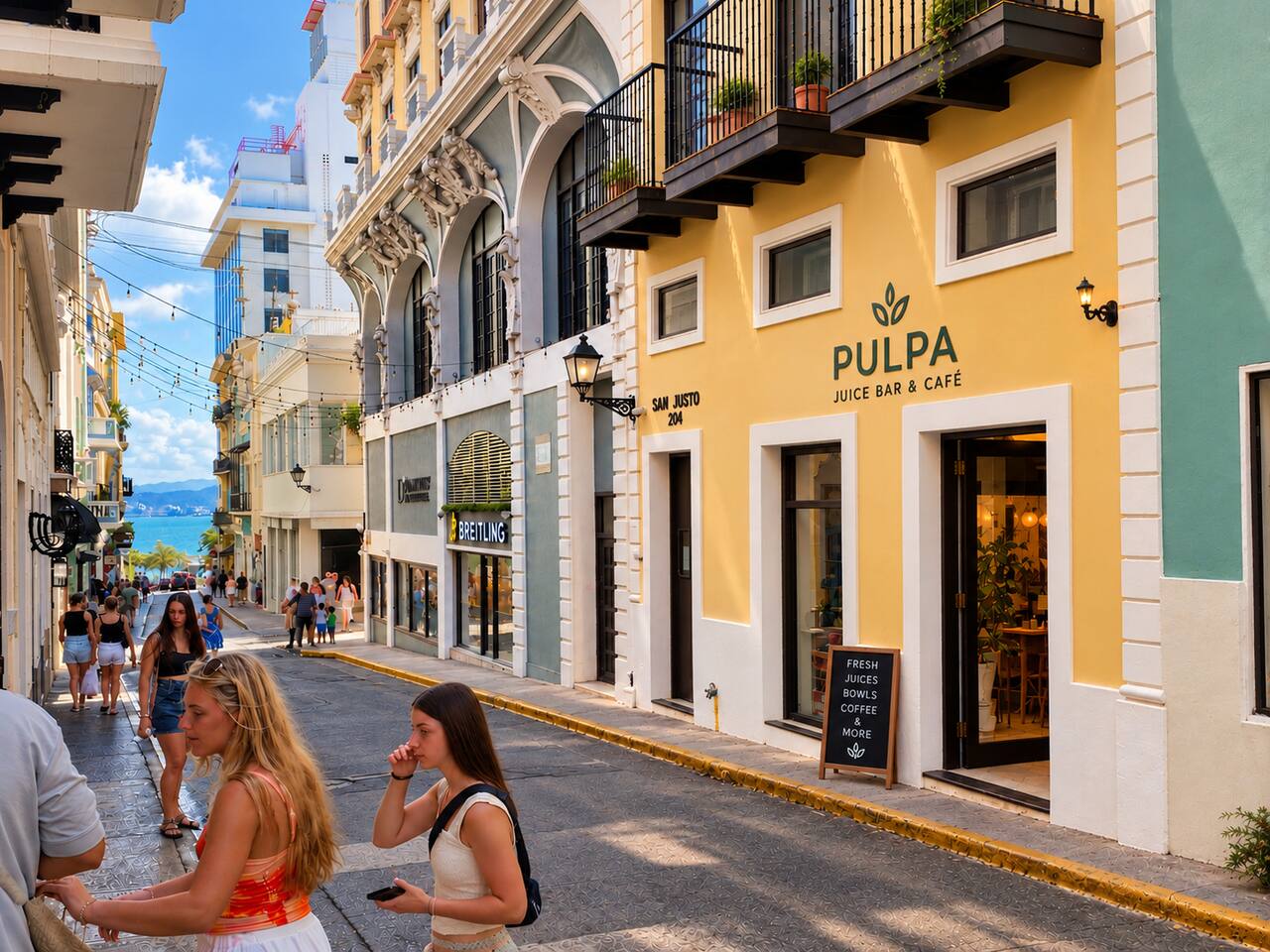 Discover the charm of Old San Juan from our beautifully restored historic building at 204 San Justo. Just steps from colorful streets, shops, restaurants, and the waterfront, with Pulpa Juice Bar & Café conveniently located on the ground floor.