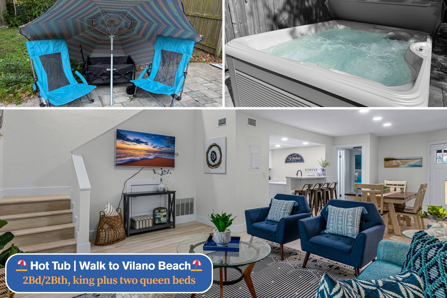Hot Tub in Coastal Home~Serene VilanoBeach~Parking