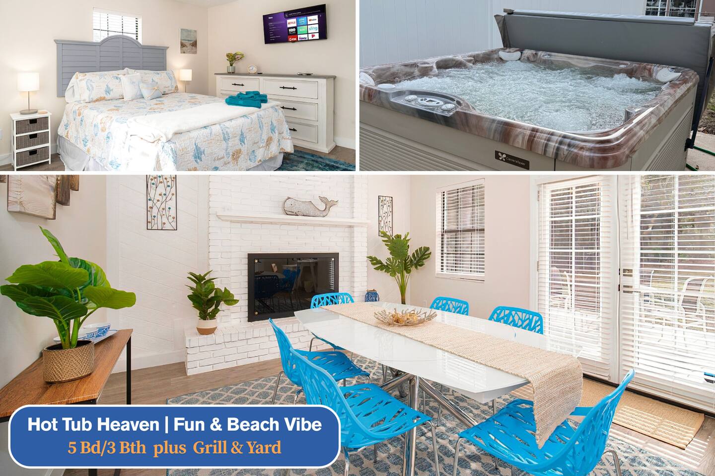 Hot Tub~5 BR Spacious Family Home~Beach Day Awaits